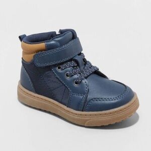 Boy’s Cat & Jack Blue and Tan Mid-Top Boots